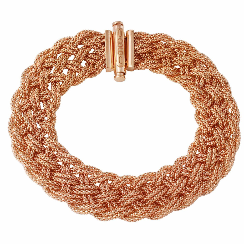 14k Italian Rose Gold Mesh Stretch Bracelet