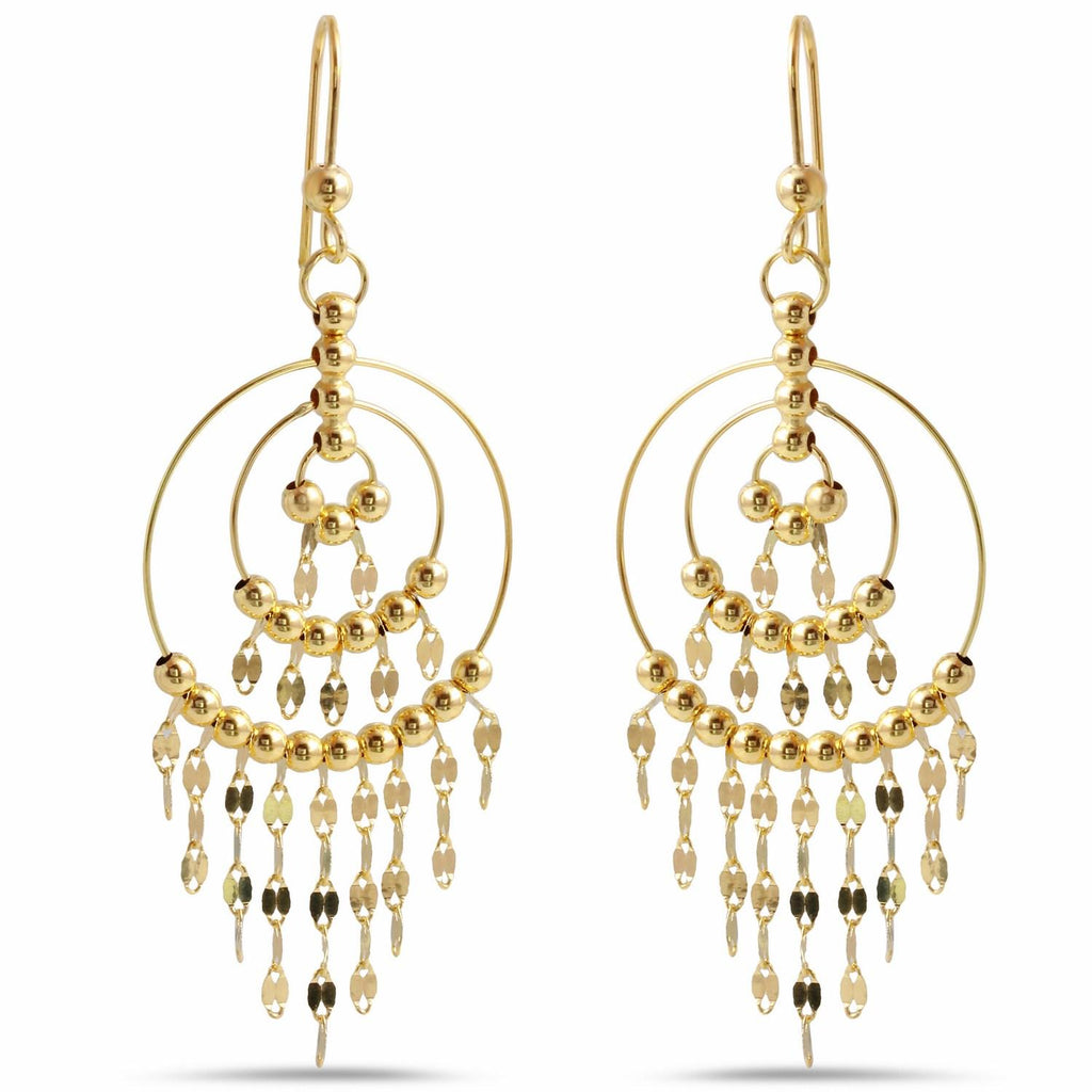 14k Yellow Gold Italian Chandelier Dangle Earrings