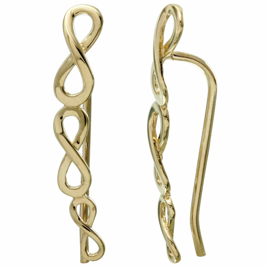 14k Yellow Gold Eternity Symbol French Hook Earrings