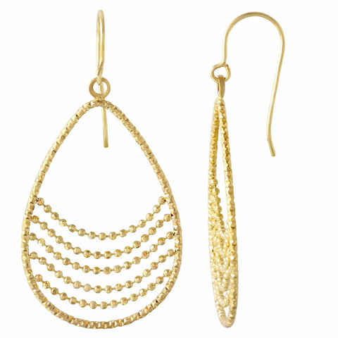 14k Two-tone Gold Dangling Drop Earrings