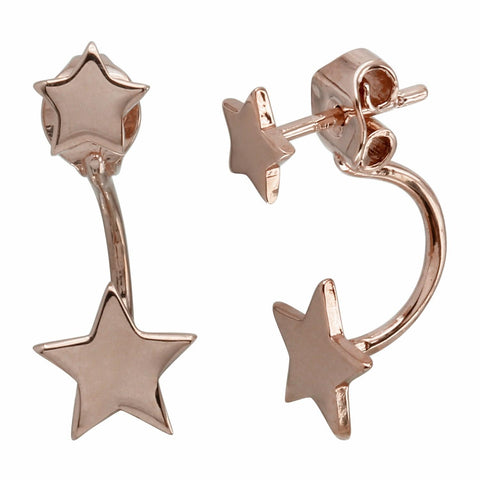 14k Italian Rose Gold Star Earrings