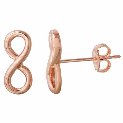 14k Rose Gold Infinity Symbol Stud Earrings