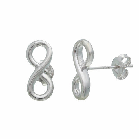 14k White Gold Infinity Symbol Stud Earrings