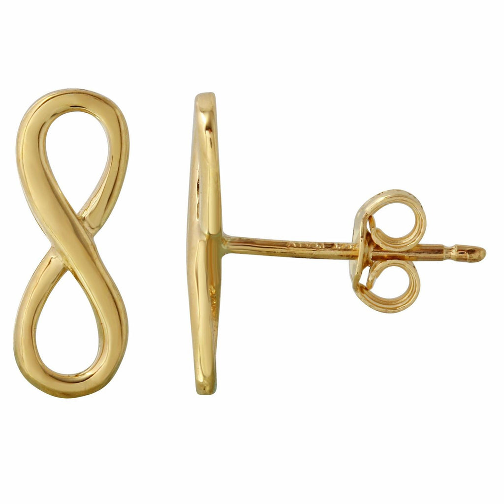 14k Italian Yellow Gold Infinity Stud Earrings