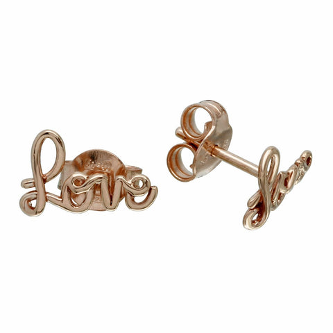 14k Italian Rose Gold "love" Earrings