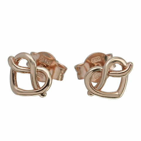 14k Italian Rose Gold Heart Earrings