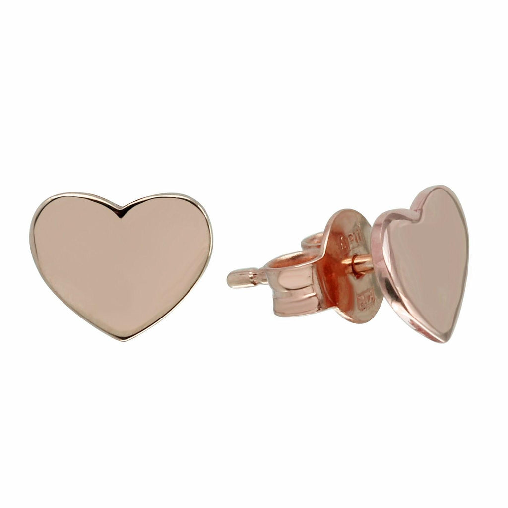 14k Italian Rose Gold Heart Earrings