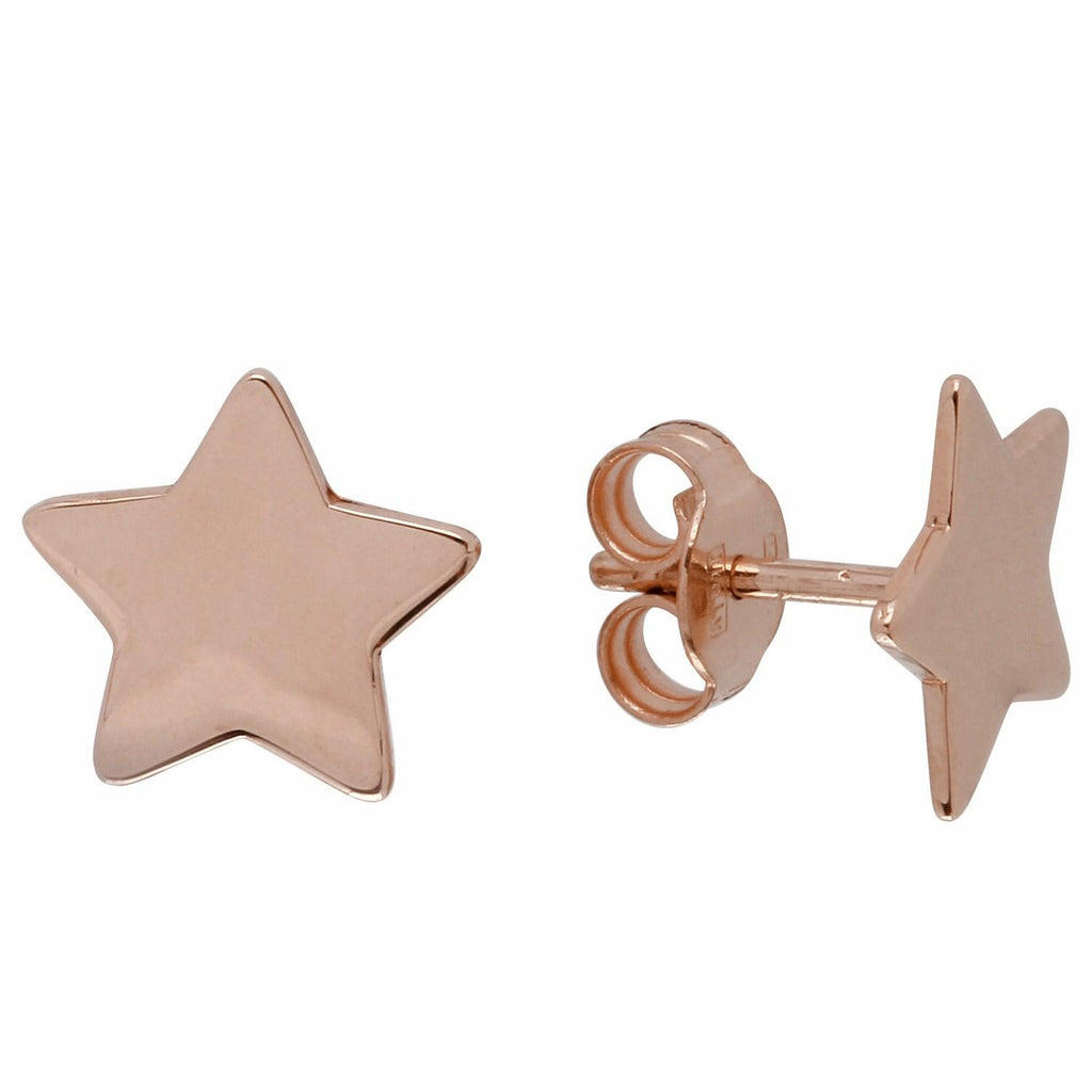 14k Italian Rose Gold Star Earrings