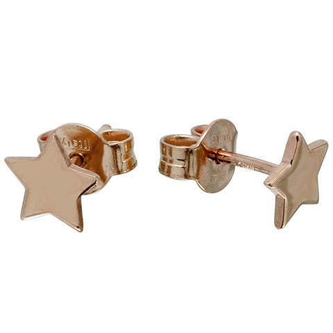 14k Italian Rose Gold Star Earrings