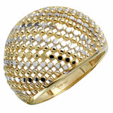 14k Yellow Gold Diamond-cut Dome Ring, <b>size: 7</b>