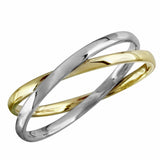 14k White And Yellow Gold Intertwined Double Ring, <b>size: 7</b>