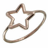 14k Italian Rose Gold Star Ring, <b>size: 7</b>