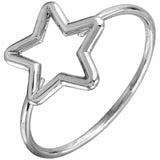 14k Italian White Gold Star Ring, <b>size: 7</b>