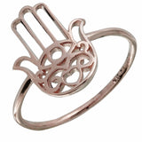 14k Italian Rose Gold Hamsa Ring, <b>size: 7</b>