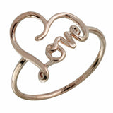 14k Italian Rose Gold "love" Ring, <b>size: 7</b>