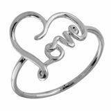 14k Italian White Gold "love" Ring, <b>size: 7</b>