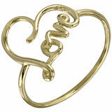 14k Italian Yellow Gold "love" Ring, <b>size: 8</b>