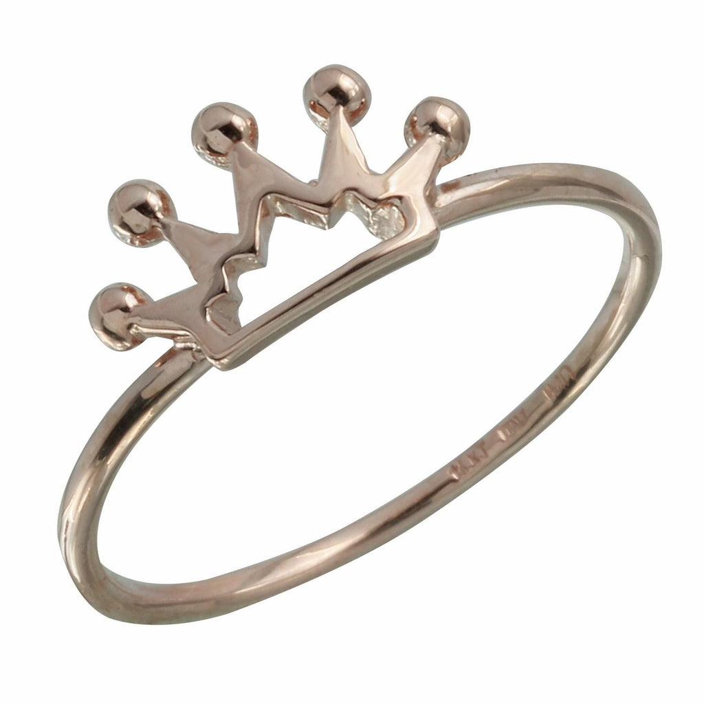 14k Italian Rose Gold Crown Ring, <b>size: 7</b>