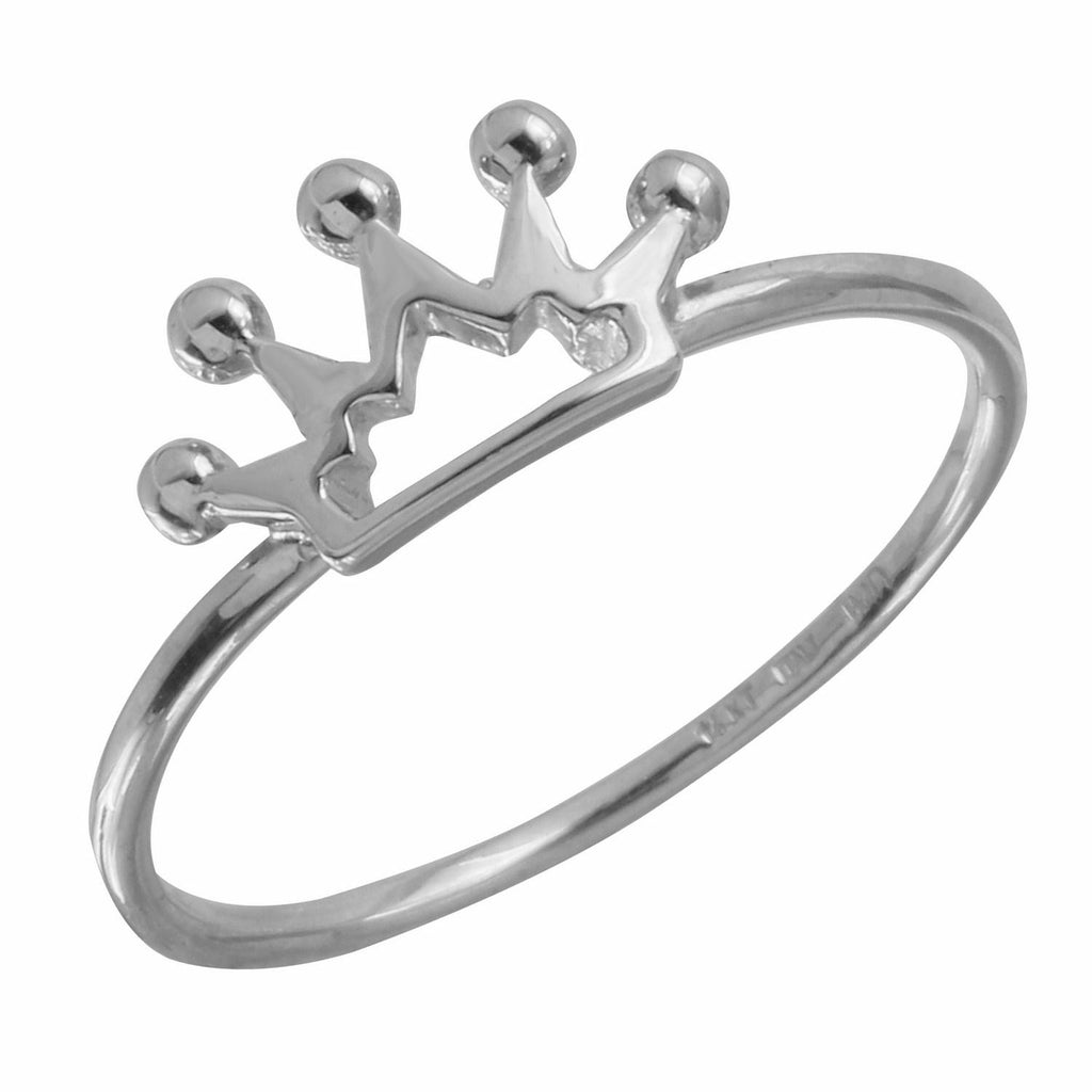 14k Italian White Gold Crown Ring, <b>size: 7</b>