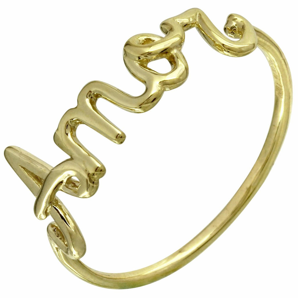 14k Italian Yellow Gold "amor" Ring, <b>size: 7</b>