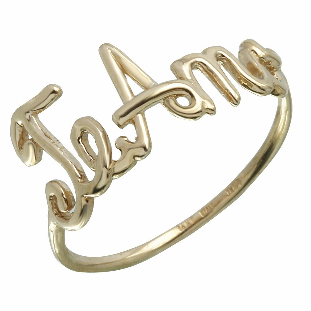 14k Italian Yellow Gold "te Amo" Ring, <b>size: 7</b>