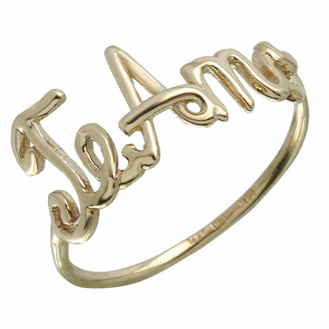 14k Italian Yellow Gold "te Amo" Ring, <b>size: 7</b>