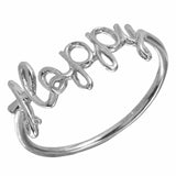 14k Italian White Gold "happy" Ring, <b>size: 7</b>