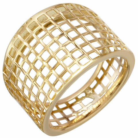 14k Yellow Gold Net Ring, size: 7