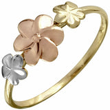 14k Tri-color Gold Floral Design Ring, <b>size: 7</b>