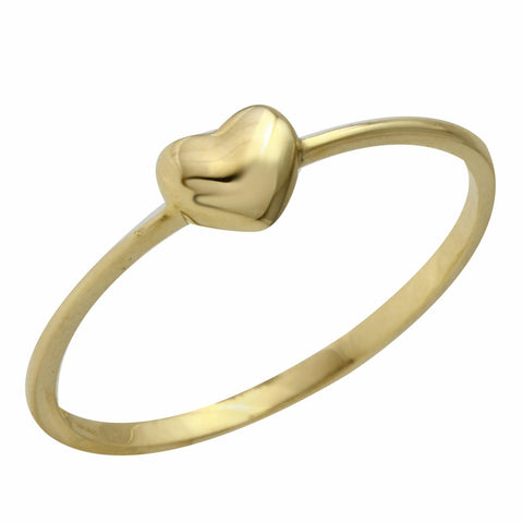 14k Yellow Gold Puffy Heart Ring, size: 7