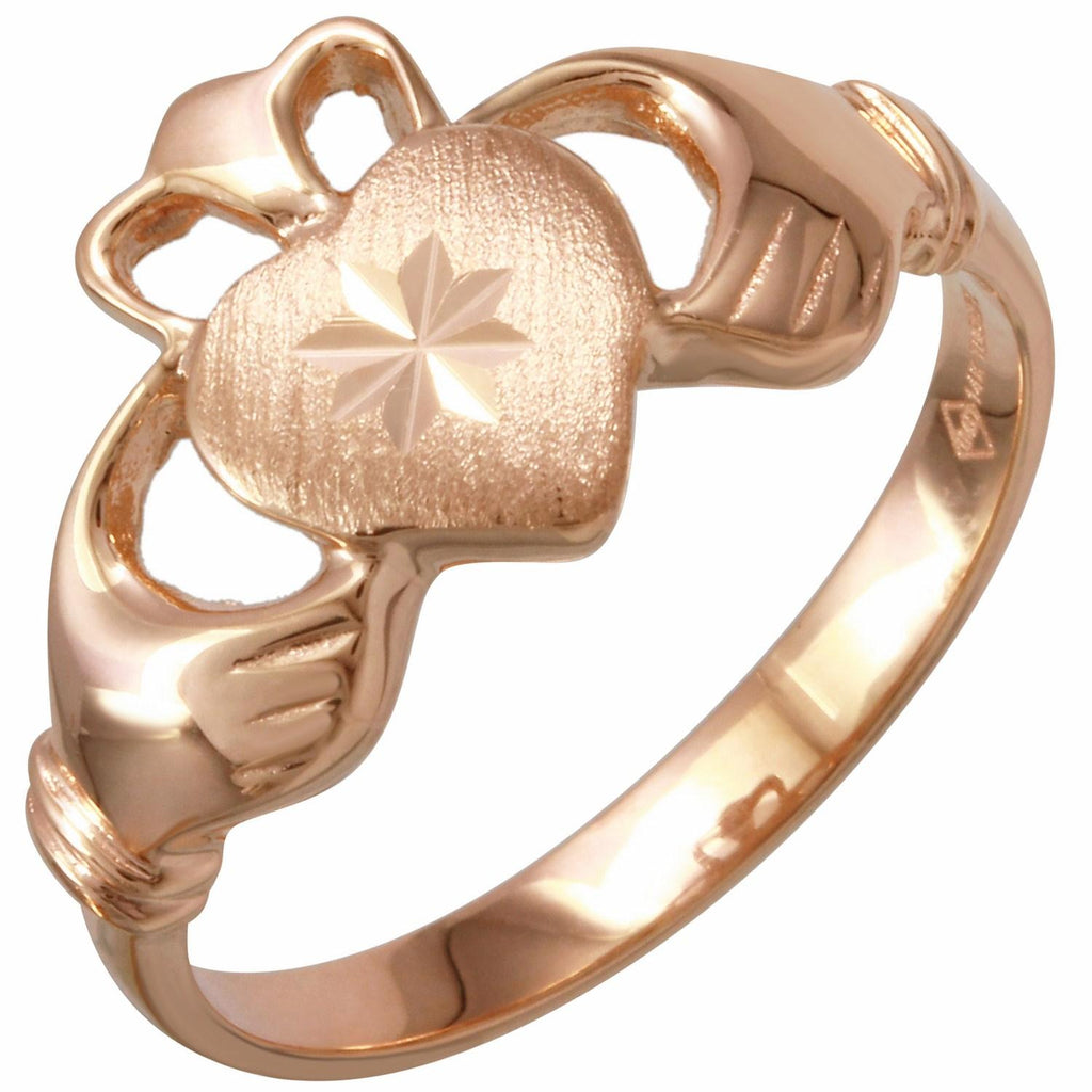 14k Rose Gold Claddagh Ring, size: 7