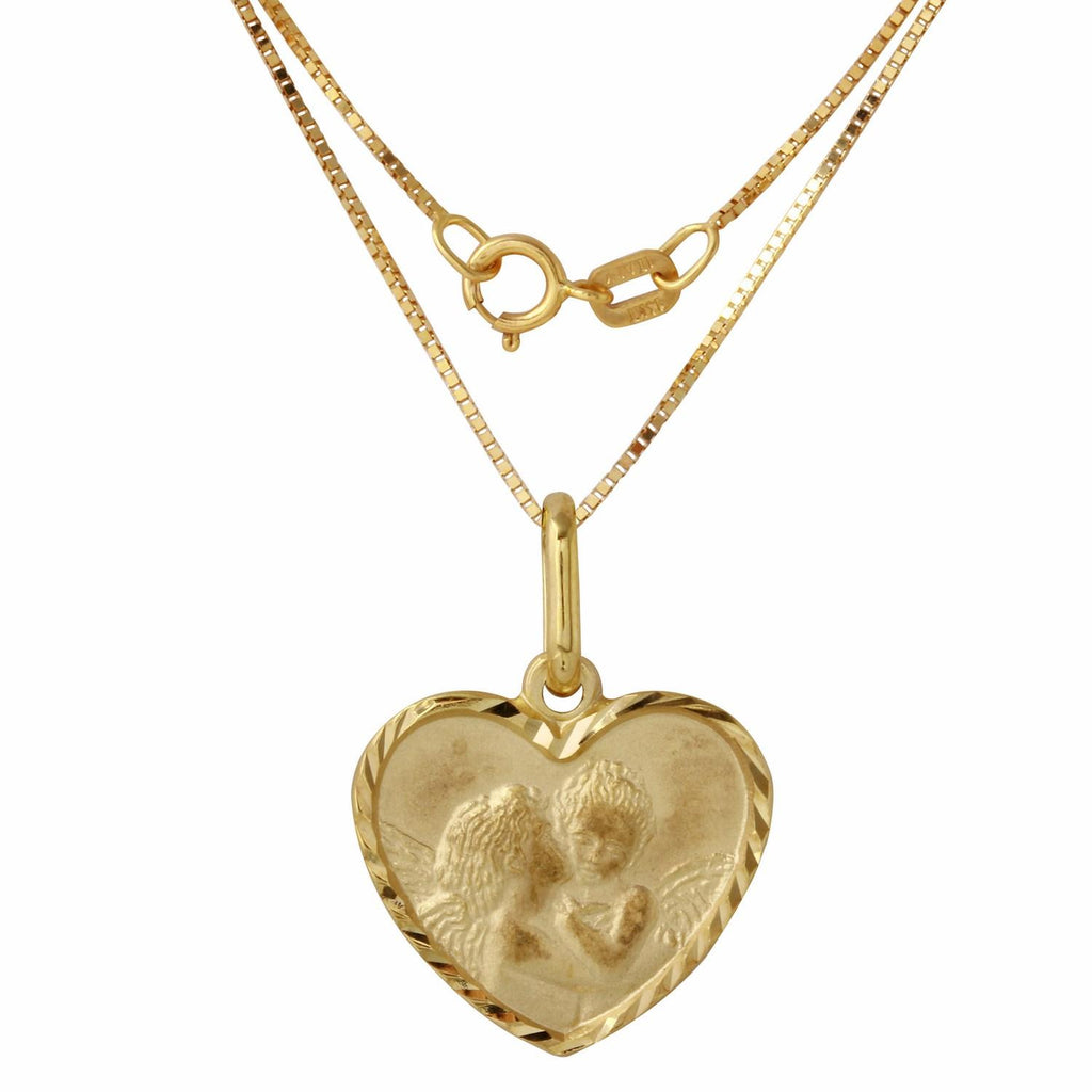 14k Yellow Gold Heart Pendant Necklace,size: 18"