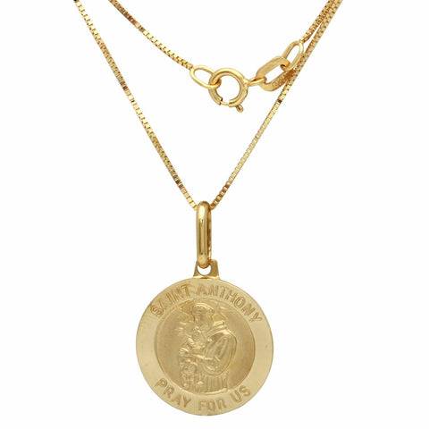 14k Yellow Gold Saint Anthony Medal,size: 18"