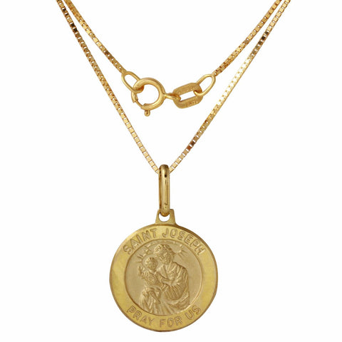 14k Yellow Gold Saint Joseph Medal,size: 18"